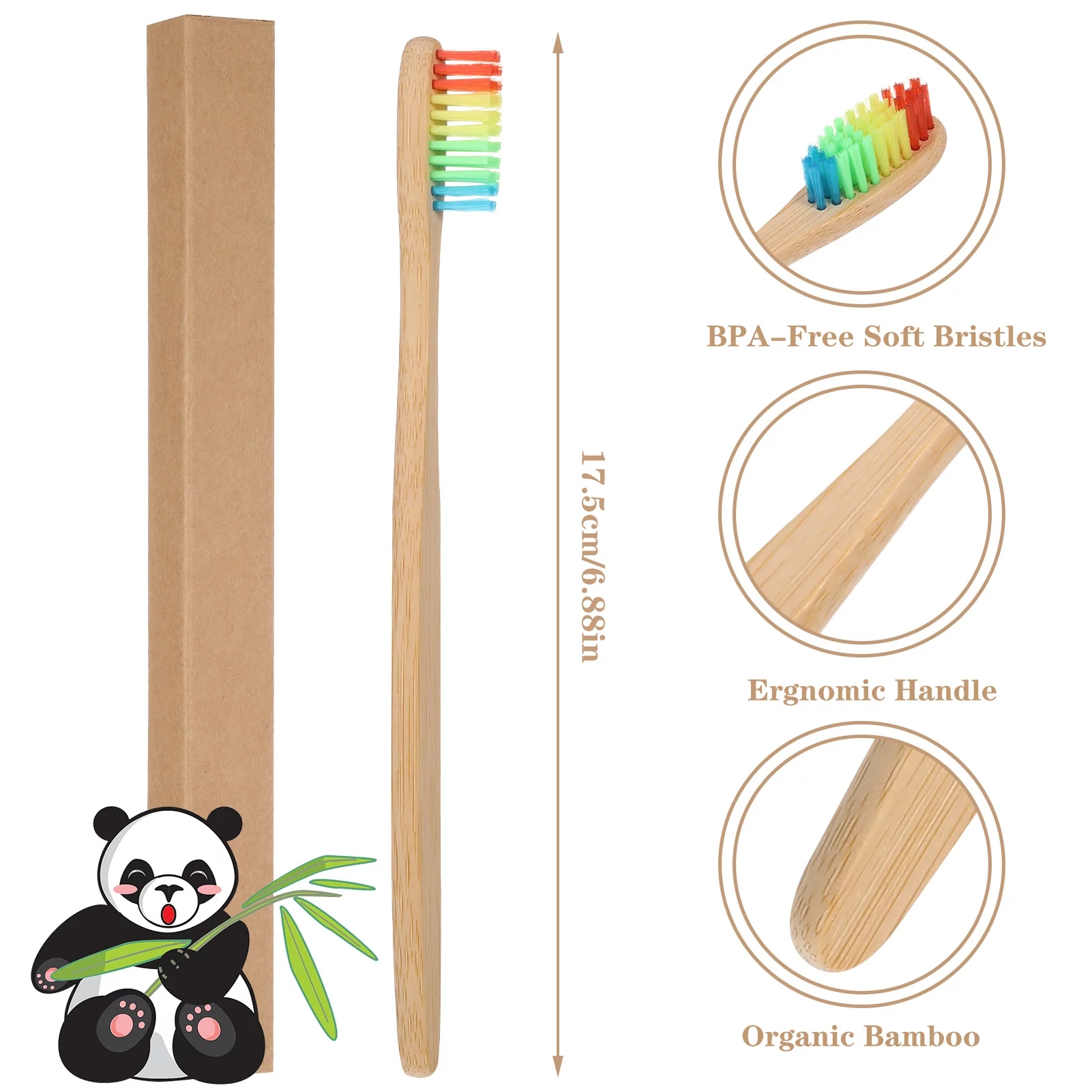 Eco Friendly Color Bristle Bamboo Tooth Brushes 3
