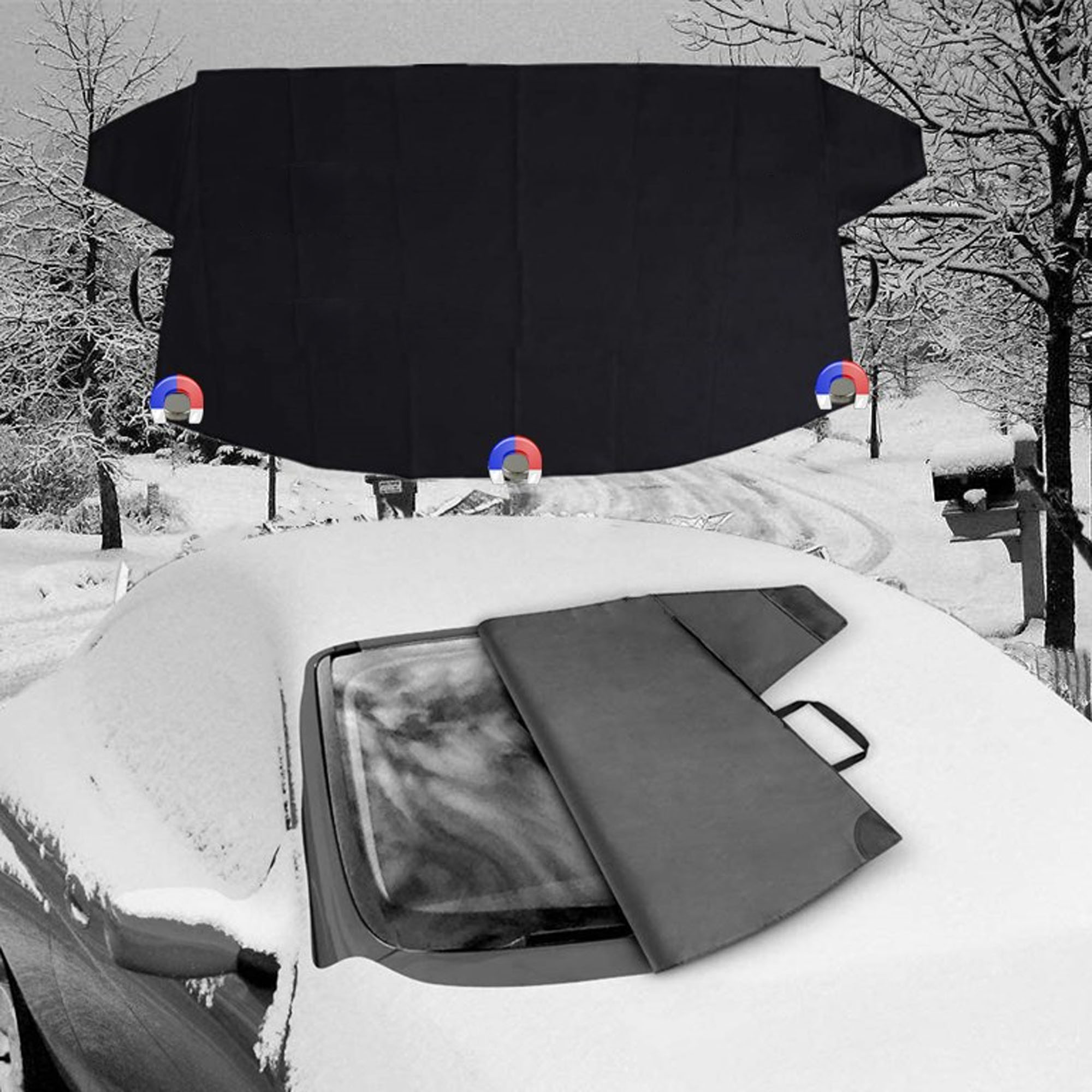 Windshield Snow Cover, Weatherproof for Winter, Includes Anti-Theft Straps 3