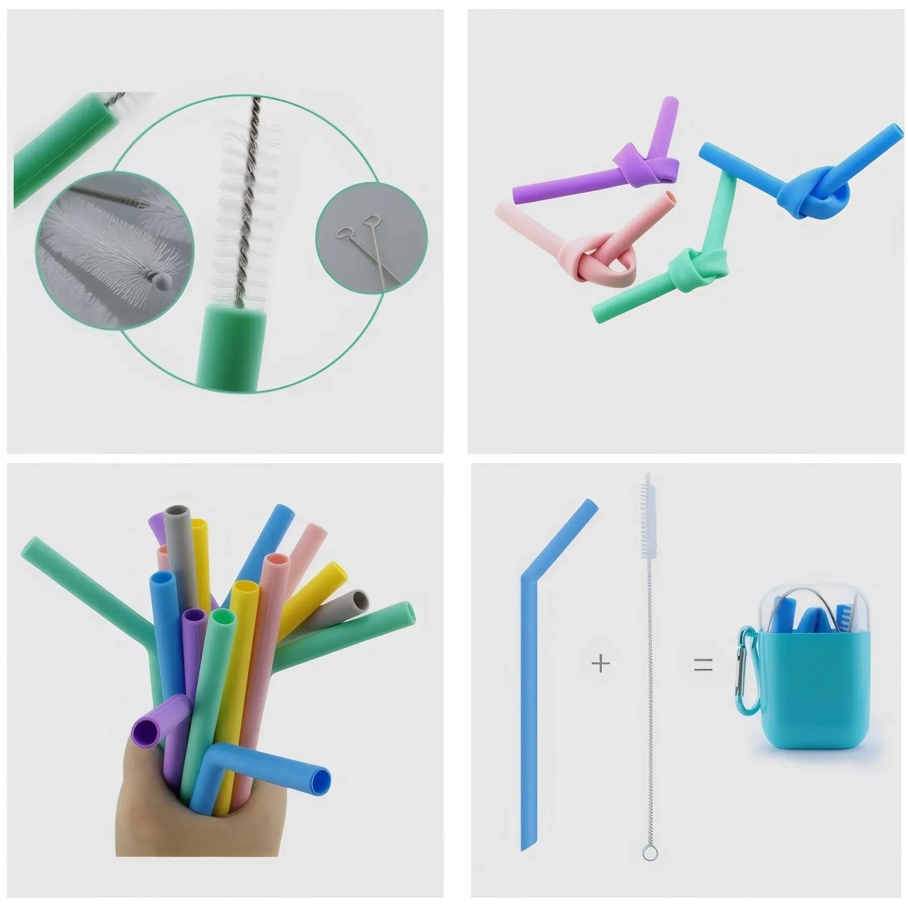Collapsible Silicone Straw Travel Bottle 6