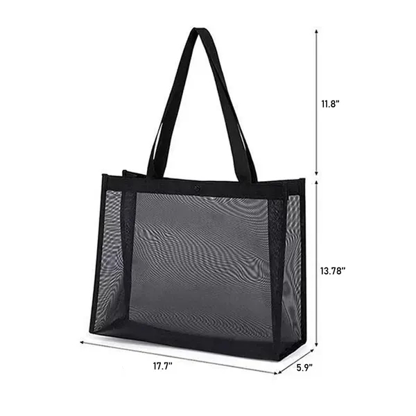 Small Mesh Beach Bag - Lightweight Carryall Tote 4