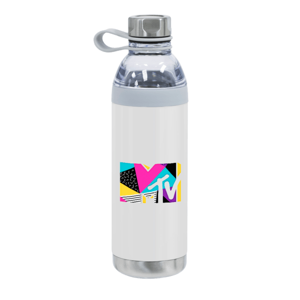 Dual Opening Stainless Steel Water Bottle - 20 Oz., custom water bottle with logo imprint 28