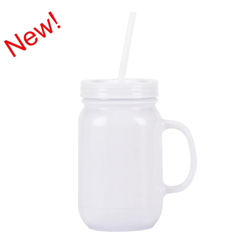 20OZ Double Plastic Mason Bottle With Straw 12