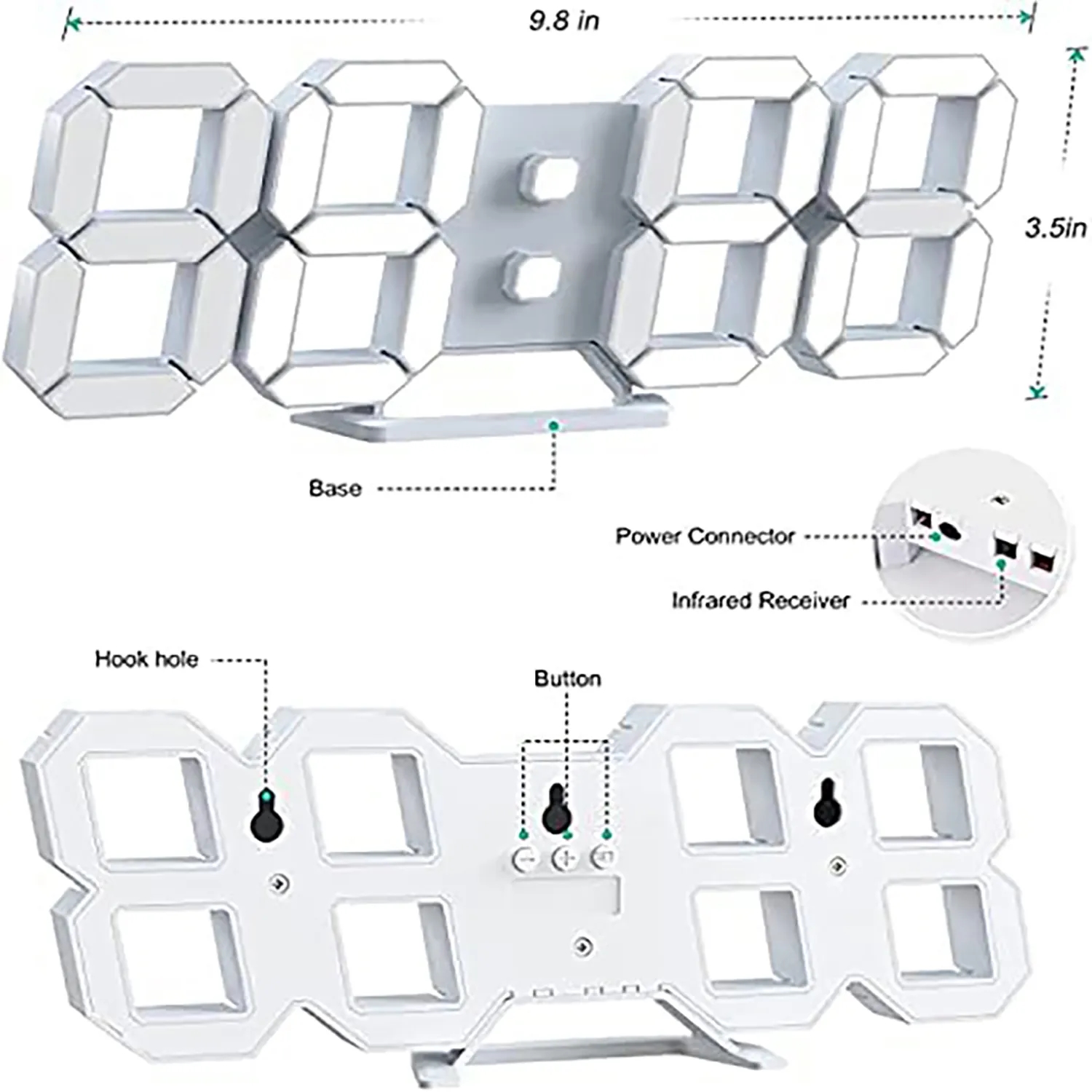 Led Digital Alarm 3D Wall Clock 6