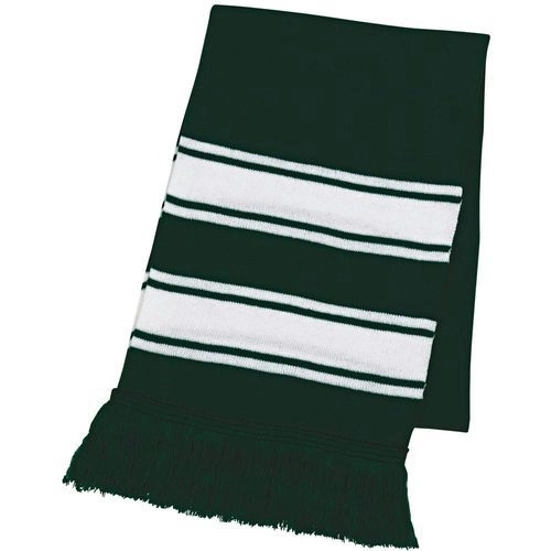 Two Tone Knit Scarf With Fringe 7