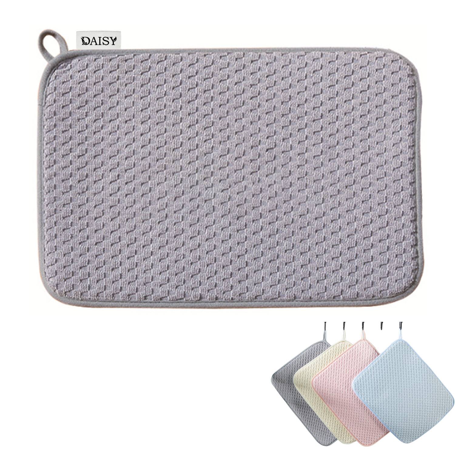 Ultra Absorbent Reversible Microfiber Polyester Dish Mat 2