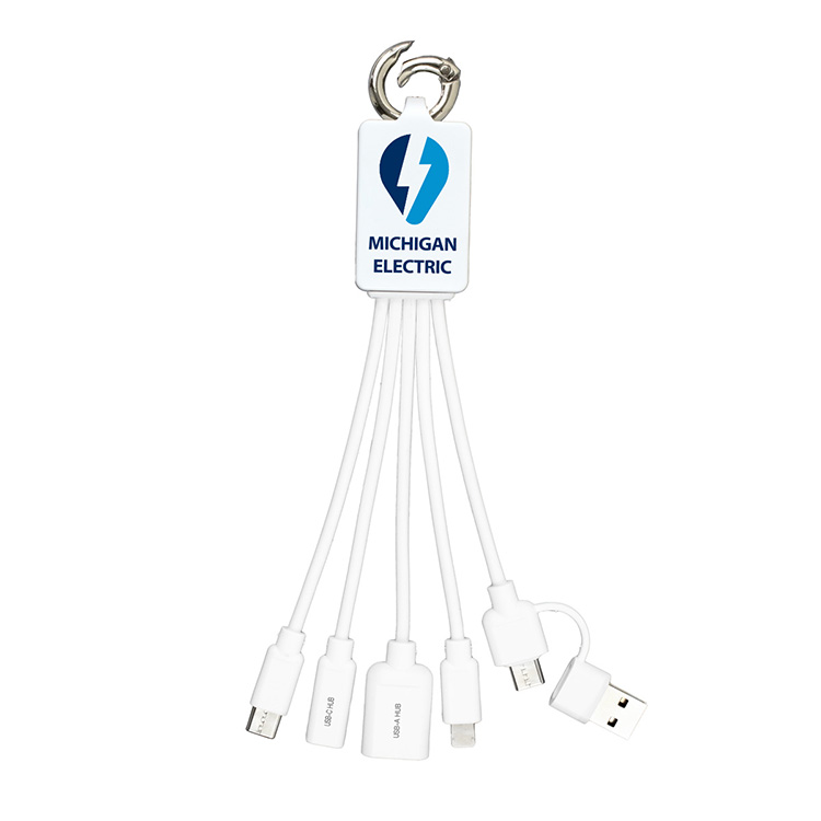 "FUSION" Charging Cable With 2 Port USB Hub 3