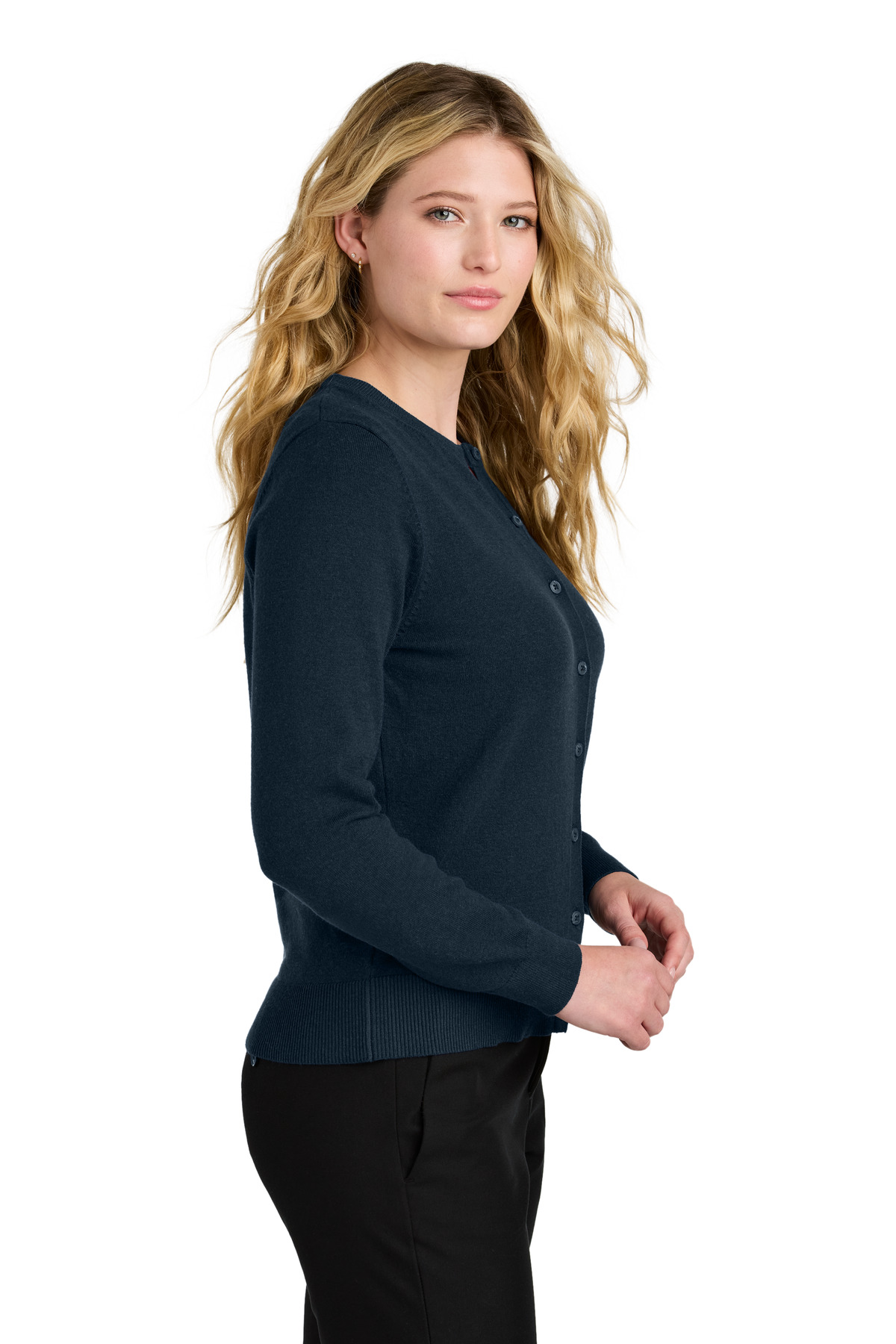 Port Authority Women's Easy Care Crewneck Cardigan Sweater LSW2870, custom hoodie or sweatshirt with logo imprint 19