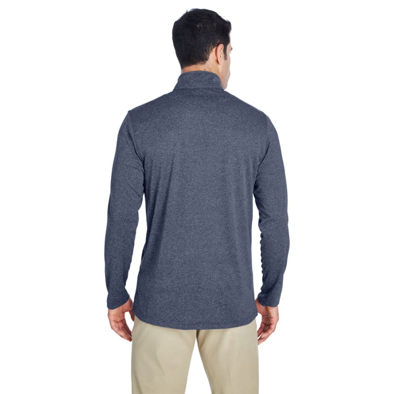 UltraClub Men's Cool & Dry Heathered Performance Quarter-Zip 7