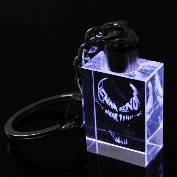 LED Light 3d/2d Laser Engraving Crystal Glass Keychain 2
