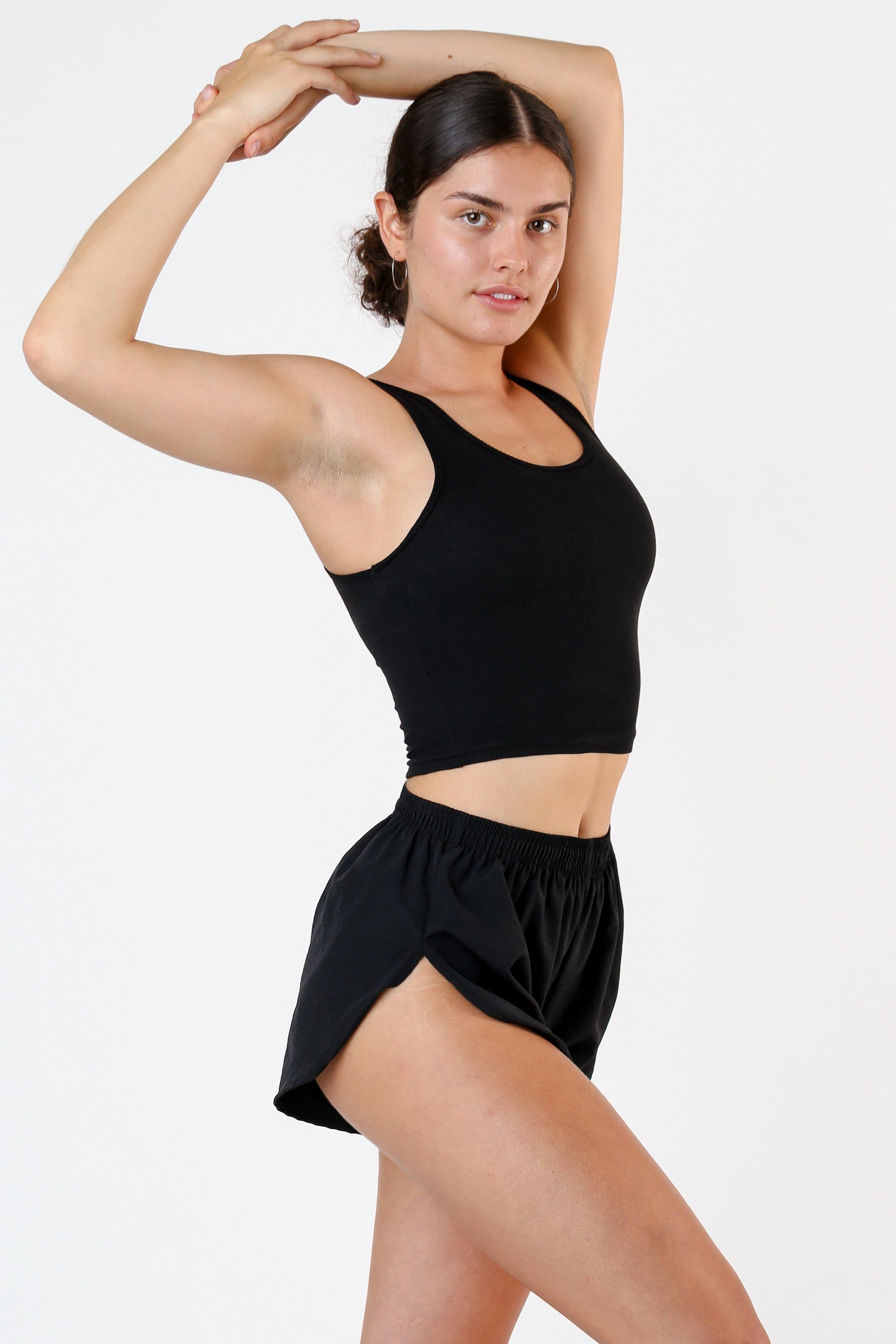 COTTON SPANDEX 2X1 RIB CROP TANK 6
