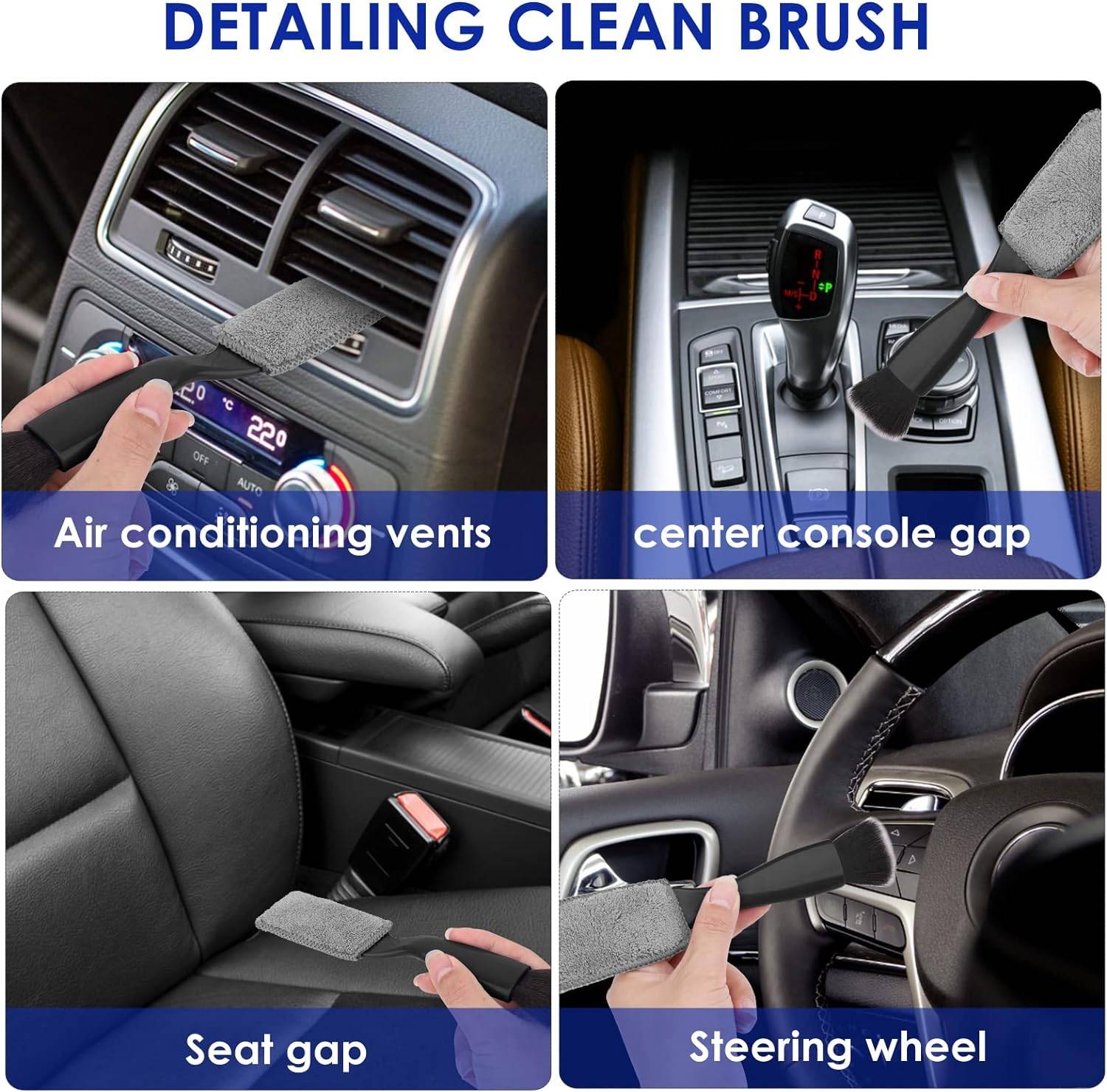 Car Interior Exterior Detail Dust Double Head Brush 4