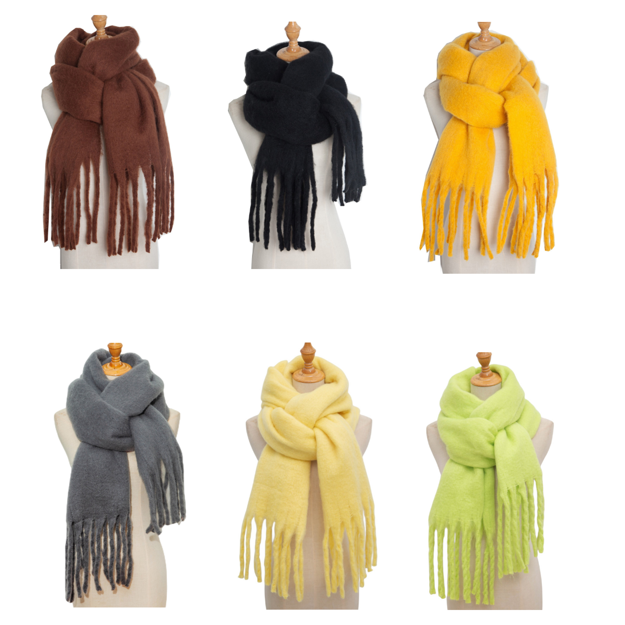 Winter Women's Tassel Scarf Shawl 7