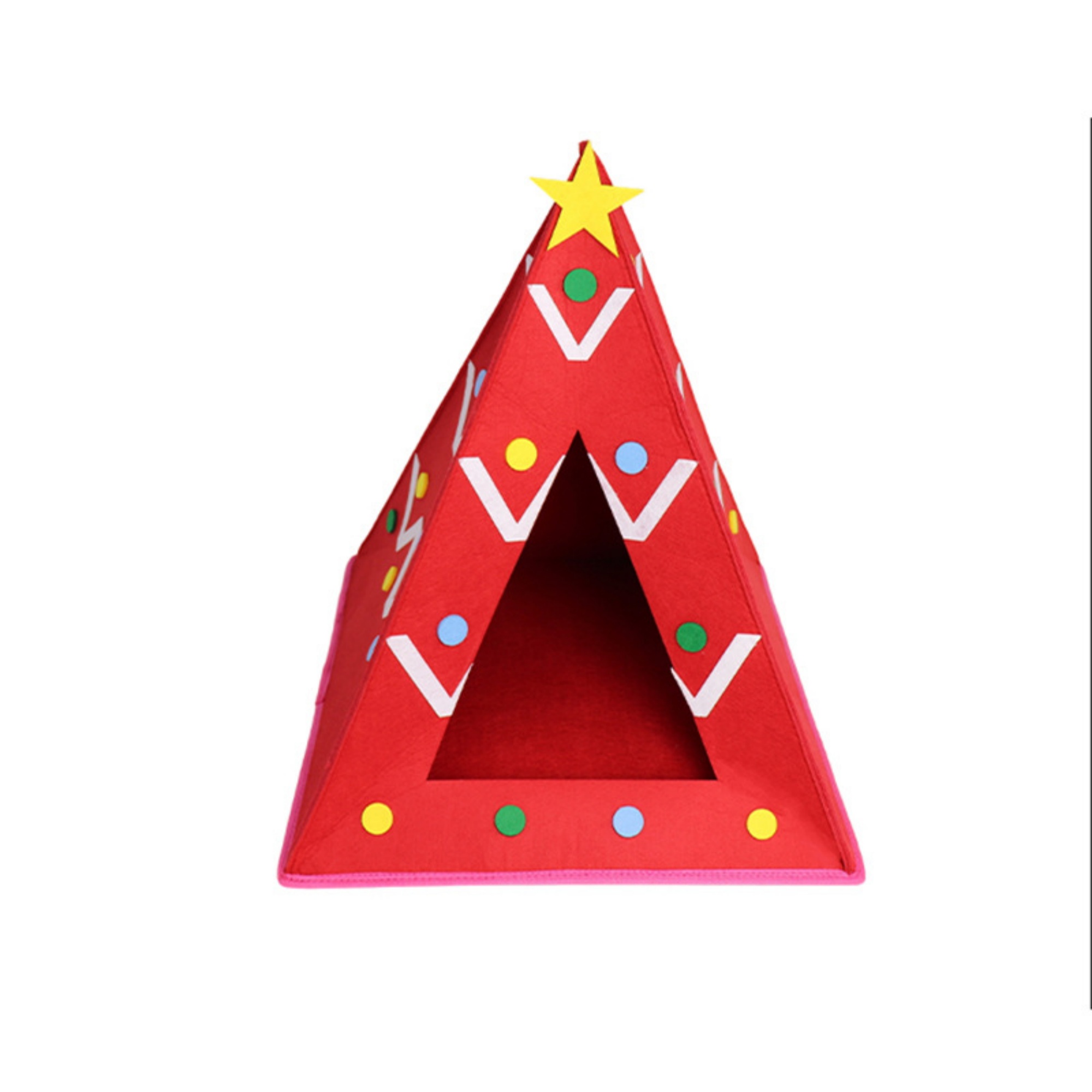 Felt Christmas Color Cat Bed Pet Nest 4