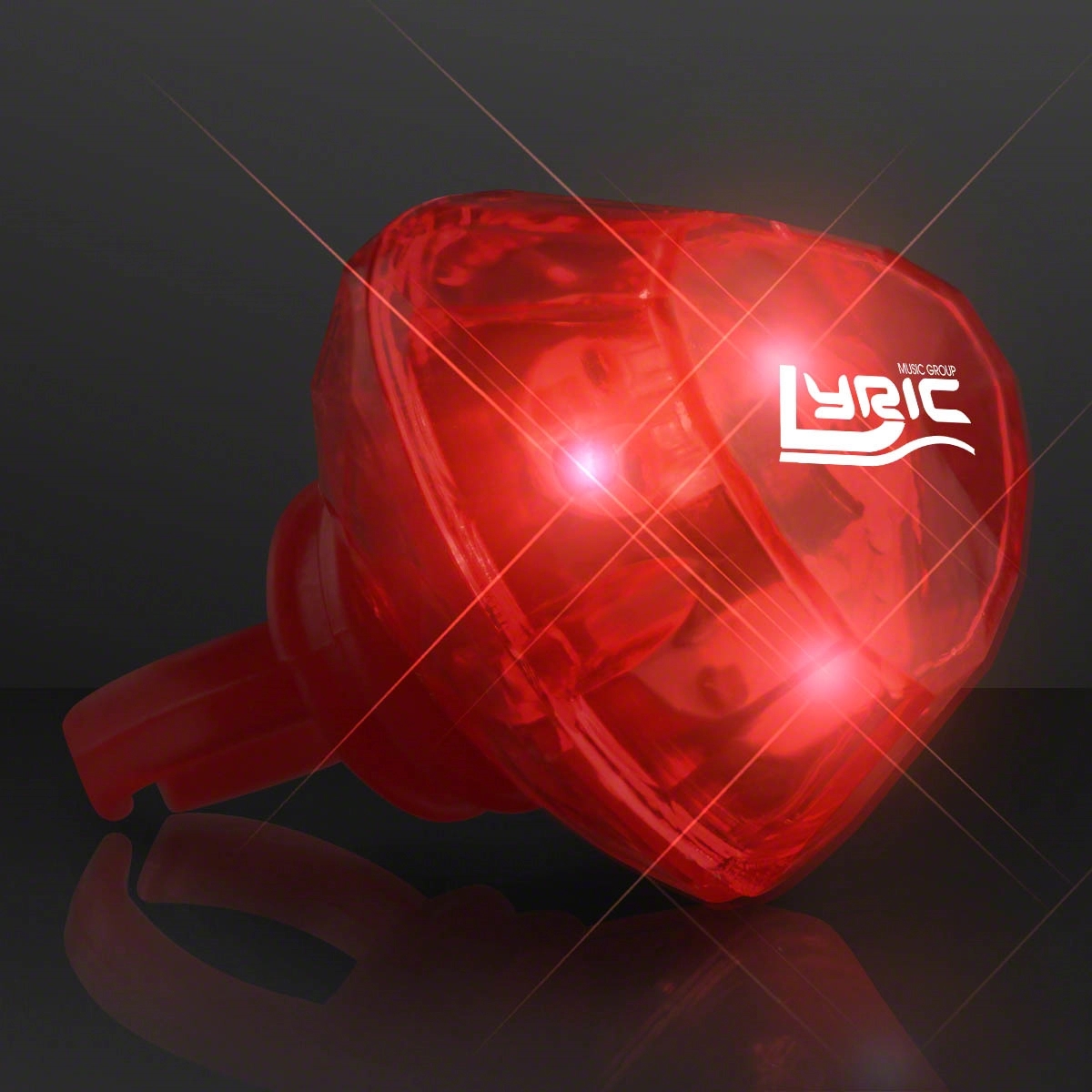Light-up Huge Gem Flashing Heart Ring 4