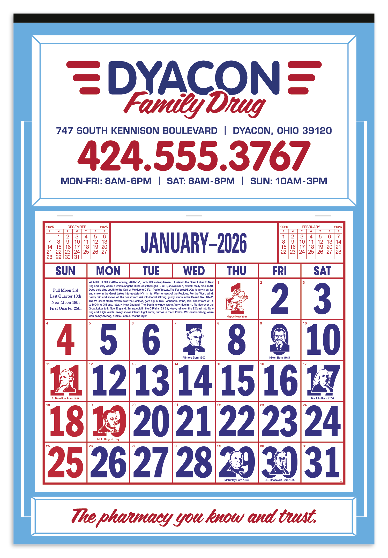 Skinner & Kennedy® Apron Calendar 7