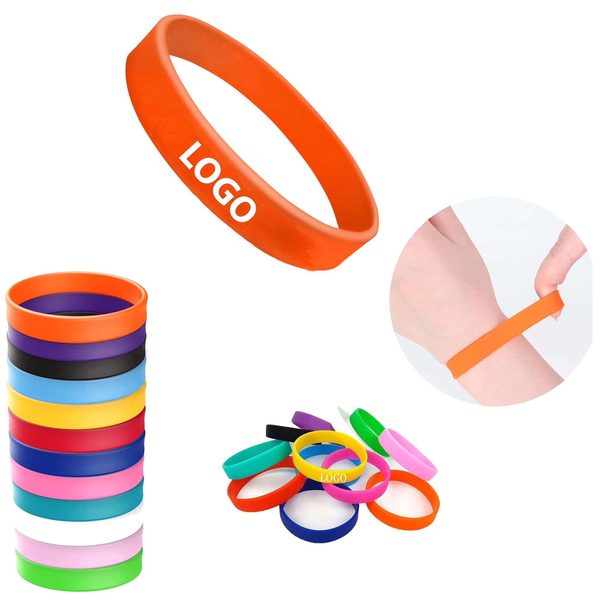 1/2" Screen Printed Silicone Bracelet