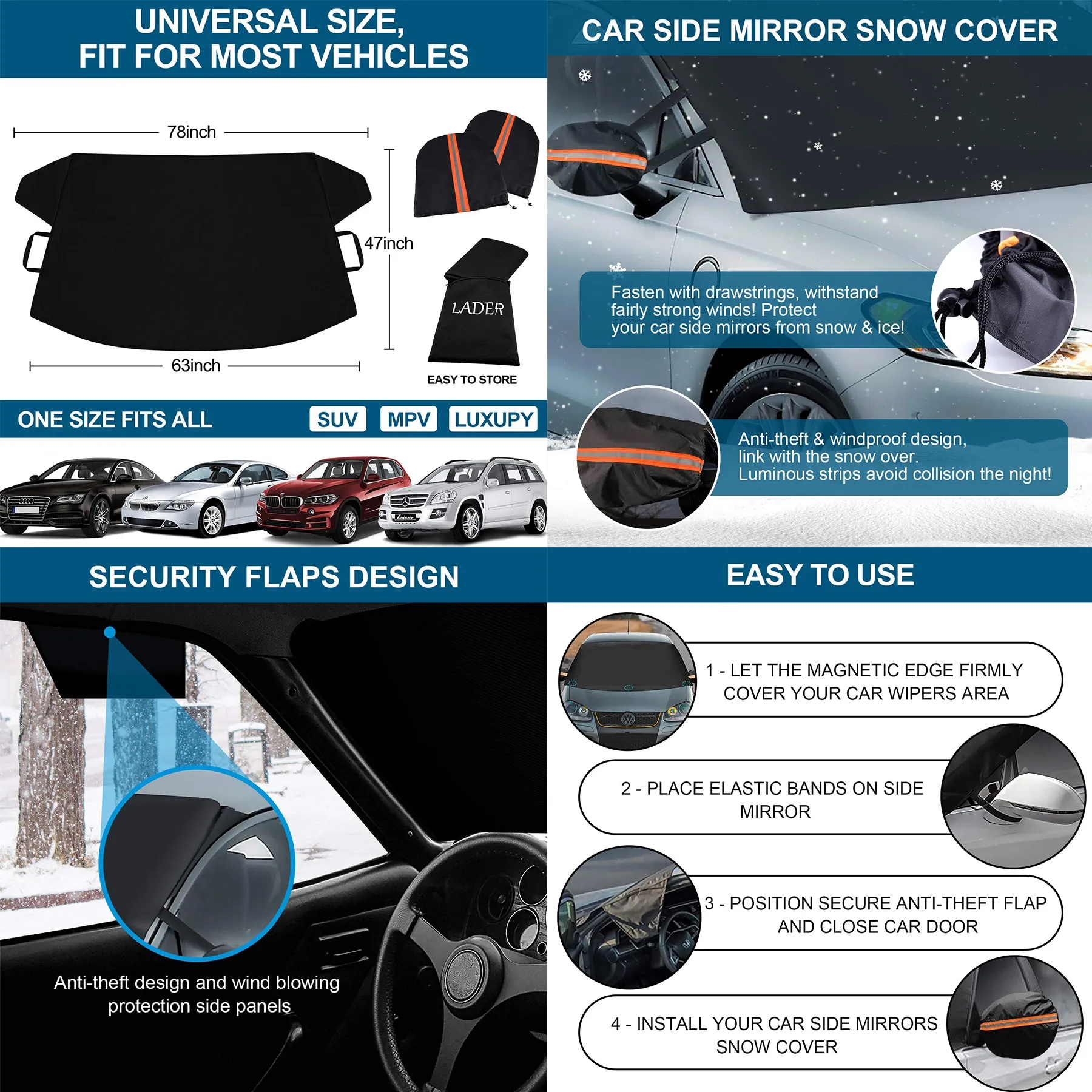 Windshield Cover for Ice and Snow 2