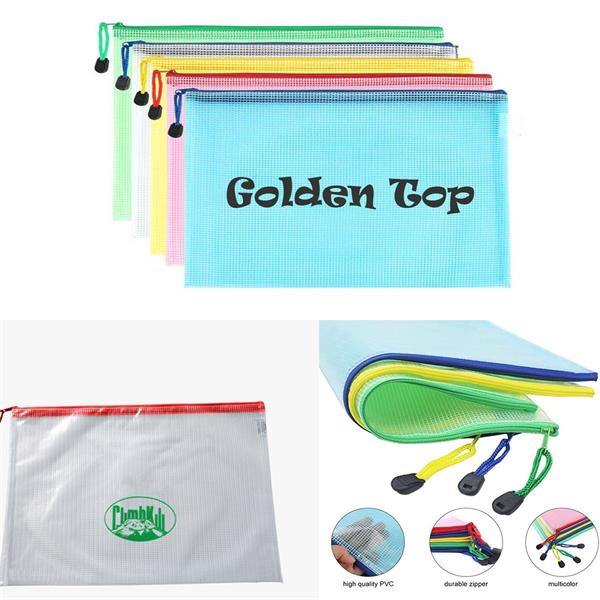 Plastic Mesh Zipper Pouch Document Bag 2
