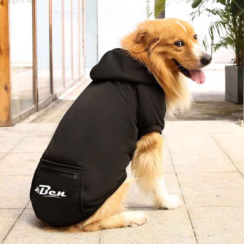 Letters Winter Pet Dog Hoodies Cotton Warm Clothes 2