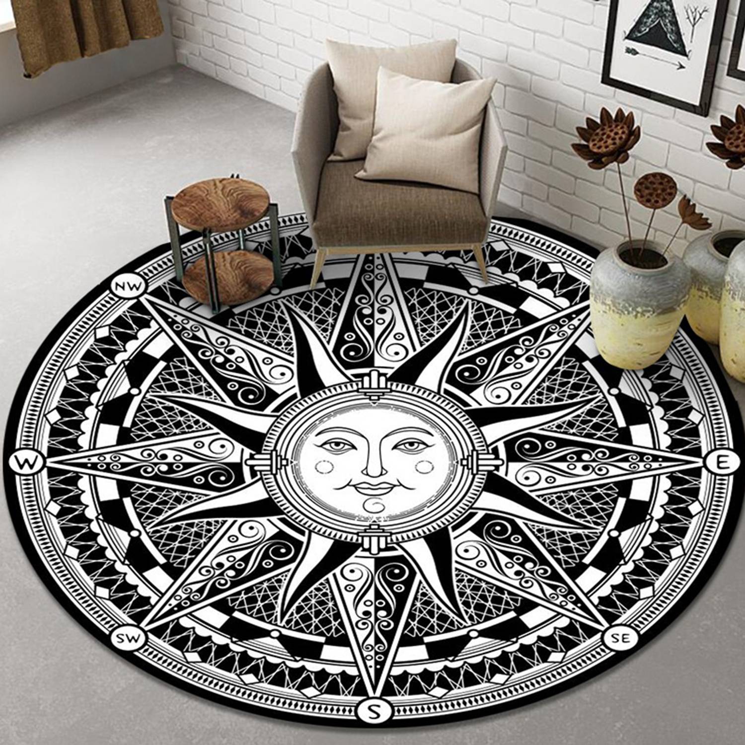 Instagram Style Living Room Circular Carpet 5