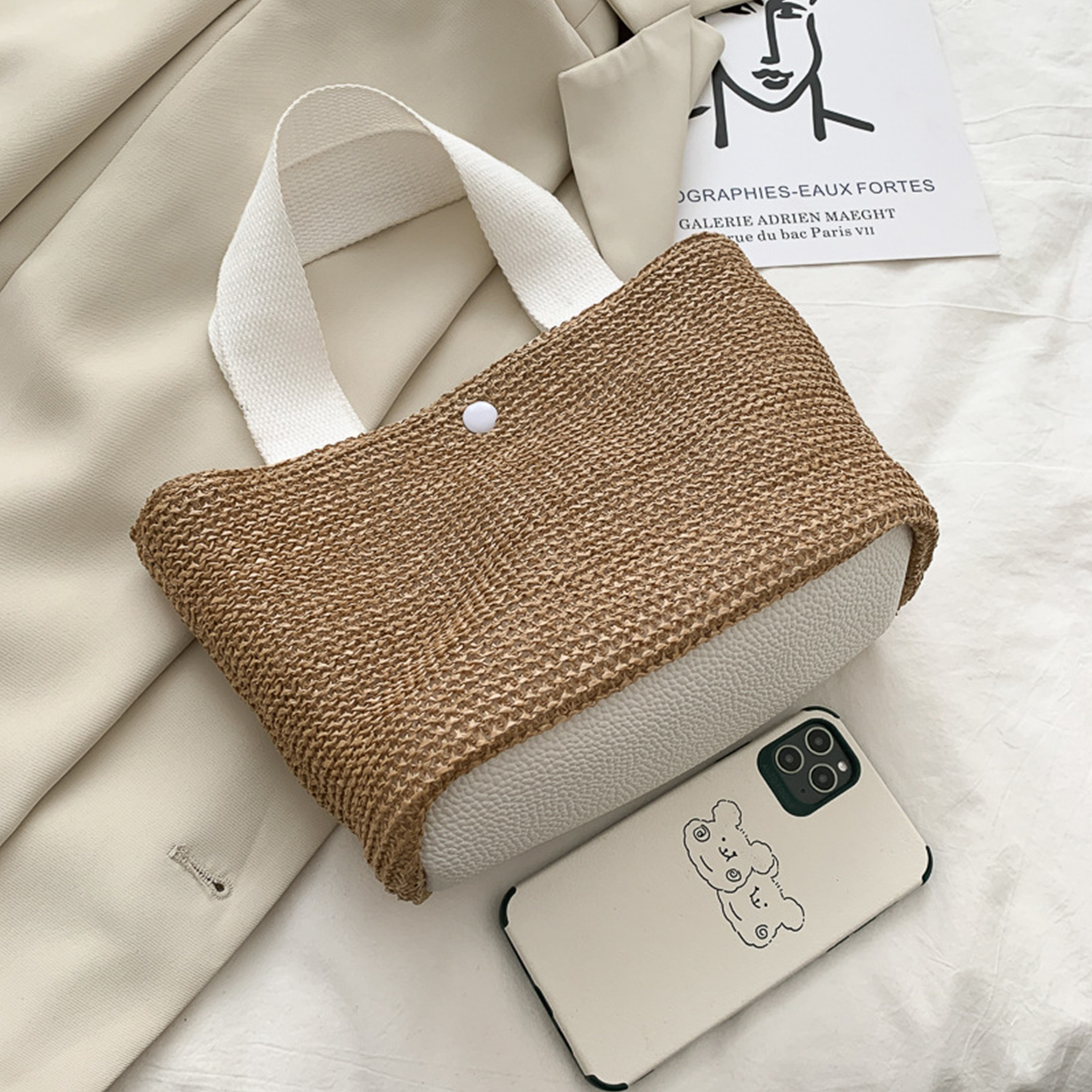 Retro Fashion Woven Straw Handbag 4