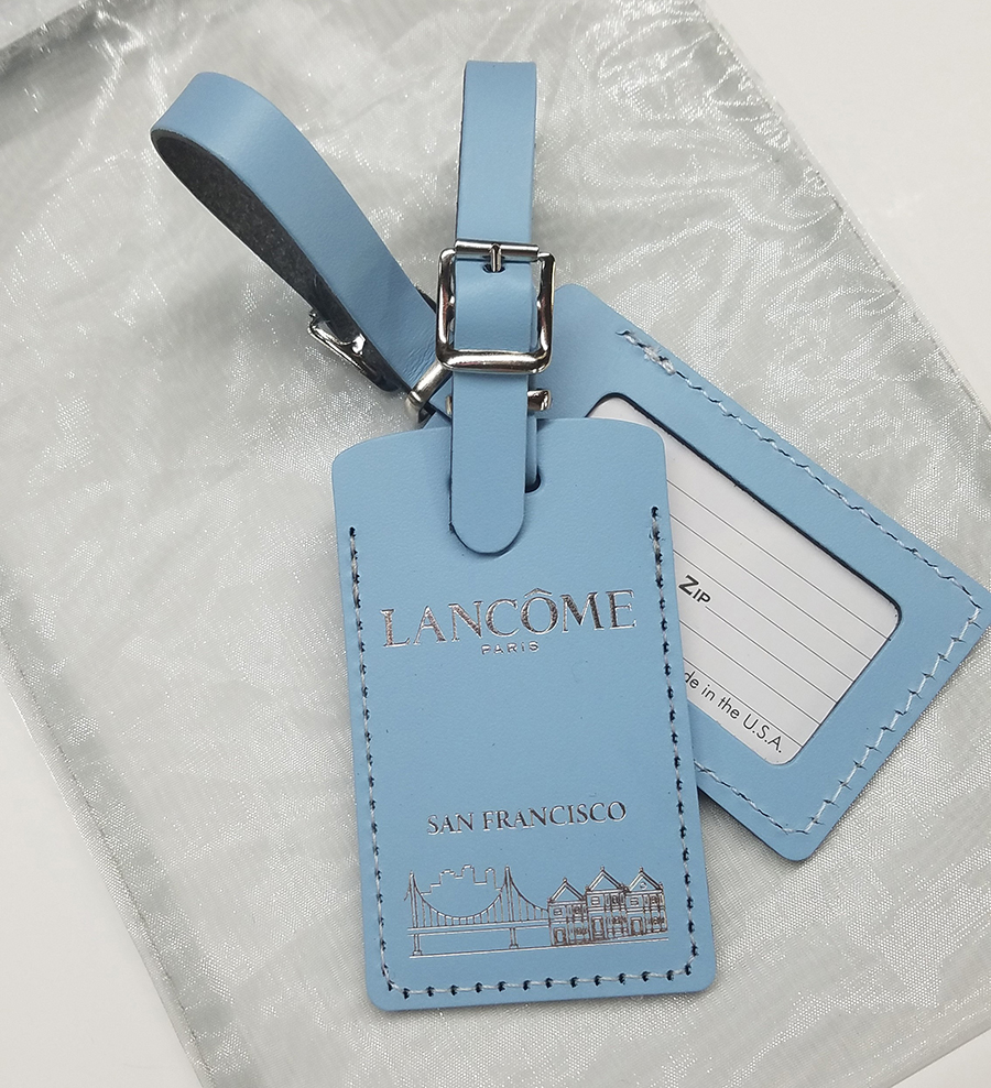 DEBOSSING & HOT STAMP Genuine Leather Luggage Tag. 3