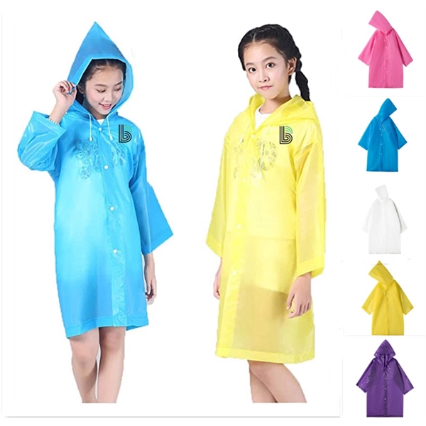 Reusable Raincoat Rain Poncho Jacket Slicker for Children 4