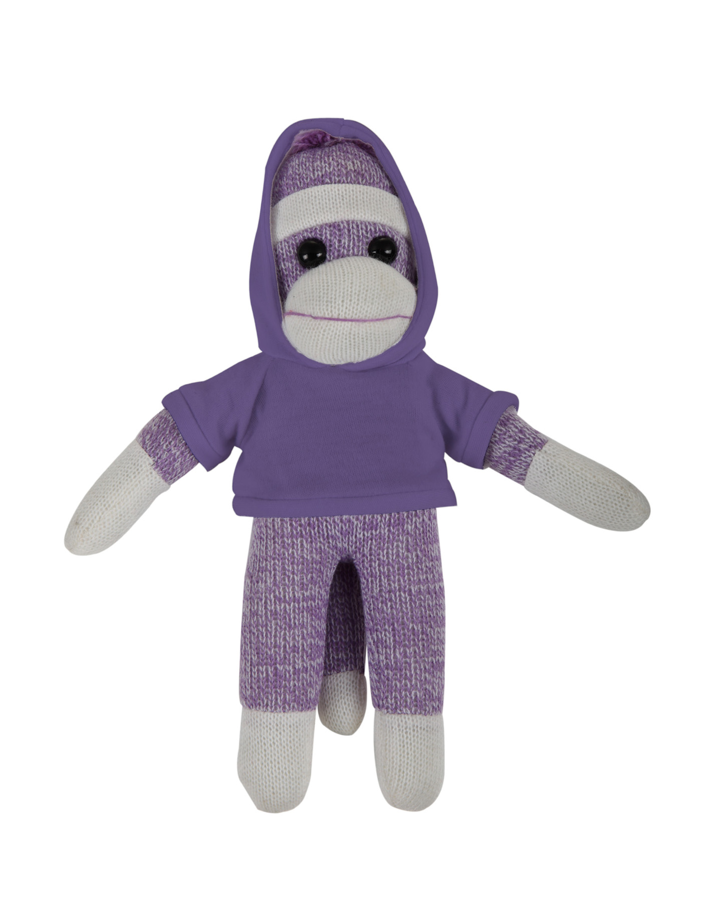 soft plush Purple Sock Monkey with hoodie 2