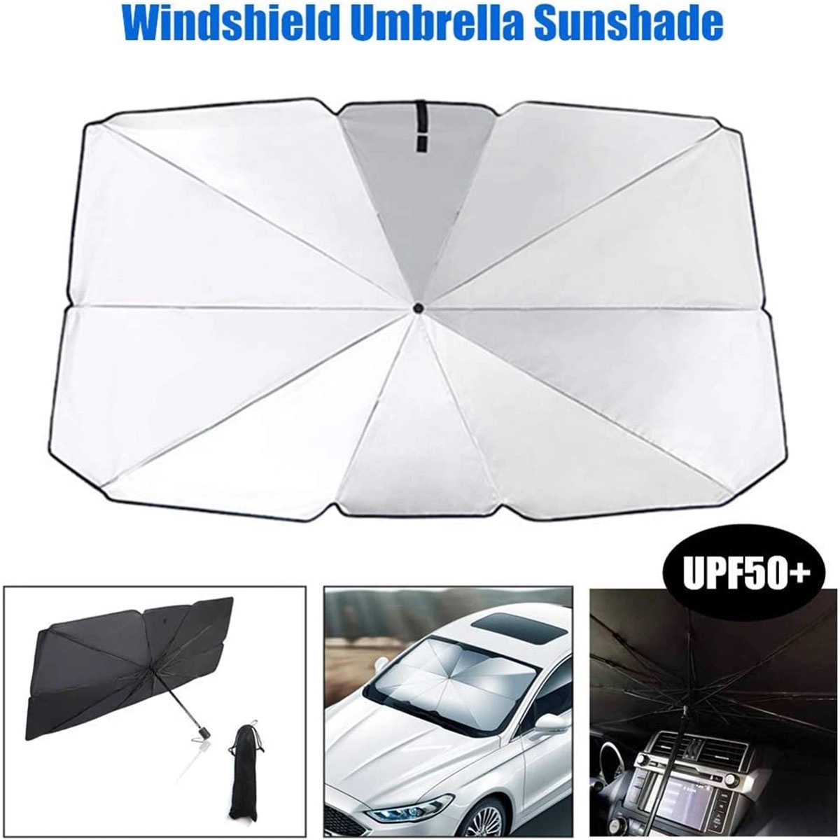 Large Foldable Car Windshield Umbrella Window Cover Visor 4