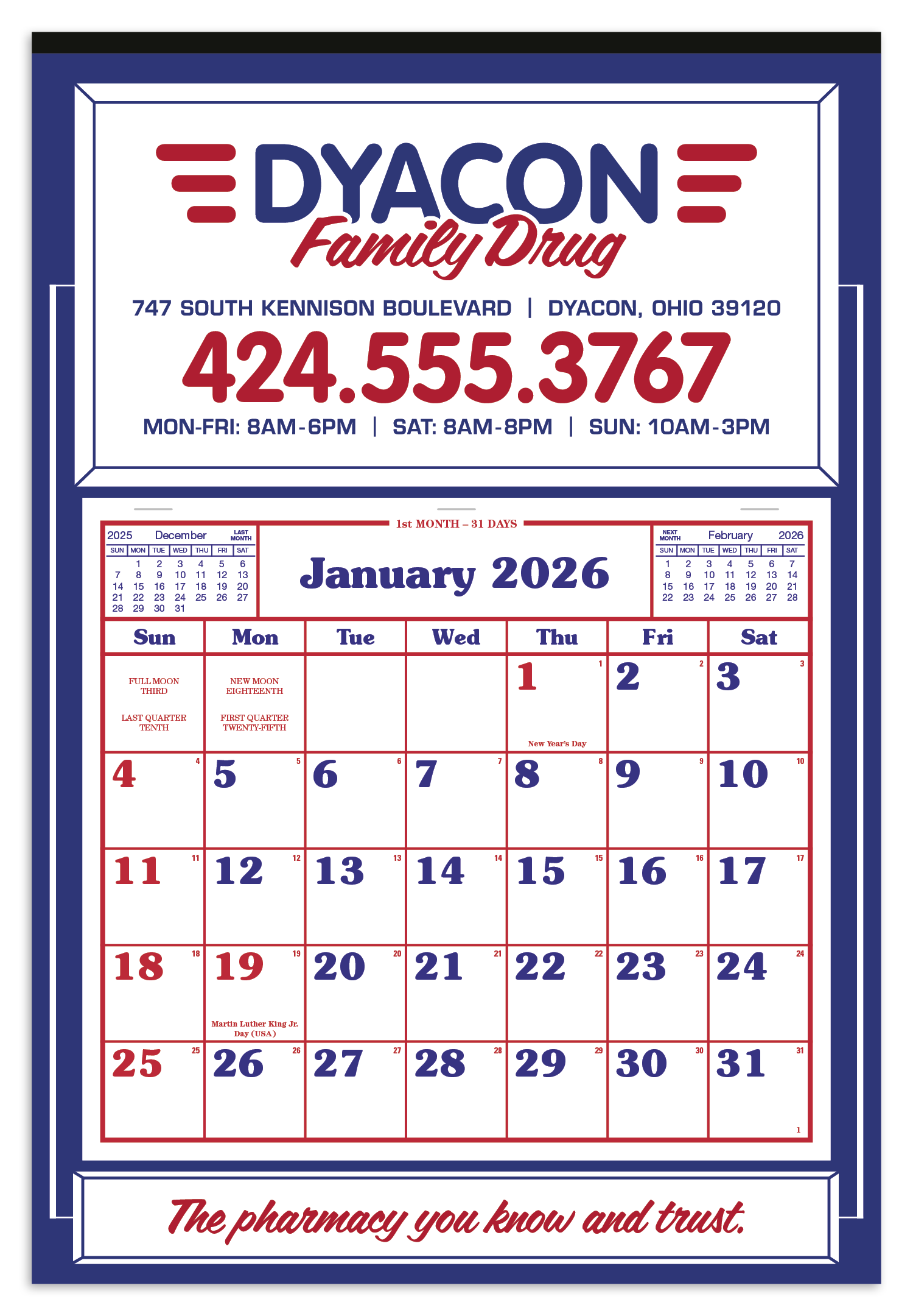 Skinner & Kennedy® Apron Calendar 96