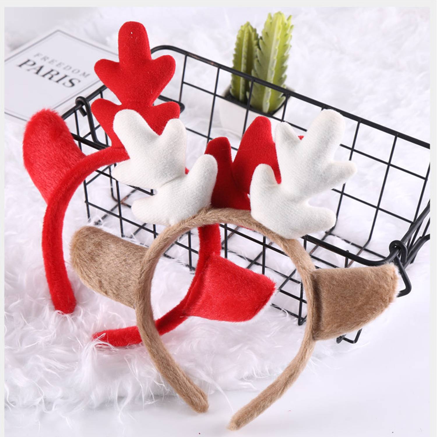 Christmas Simple And Cute Plush Reindeer Headband 5