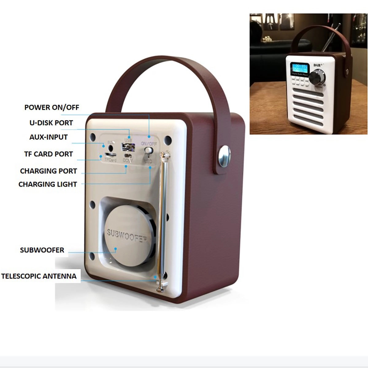 Retro Bluetooth Vintage Speaker With Fm Radio 3