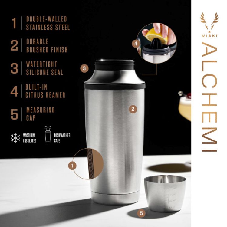 Viski® Alchemi Vacuum Insulated Shaker 3