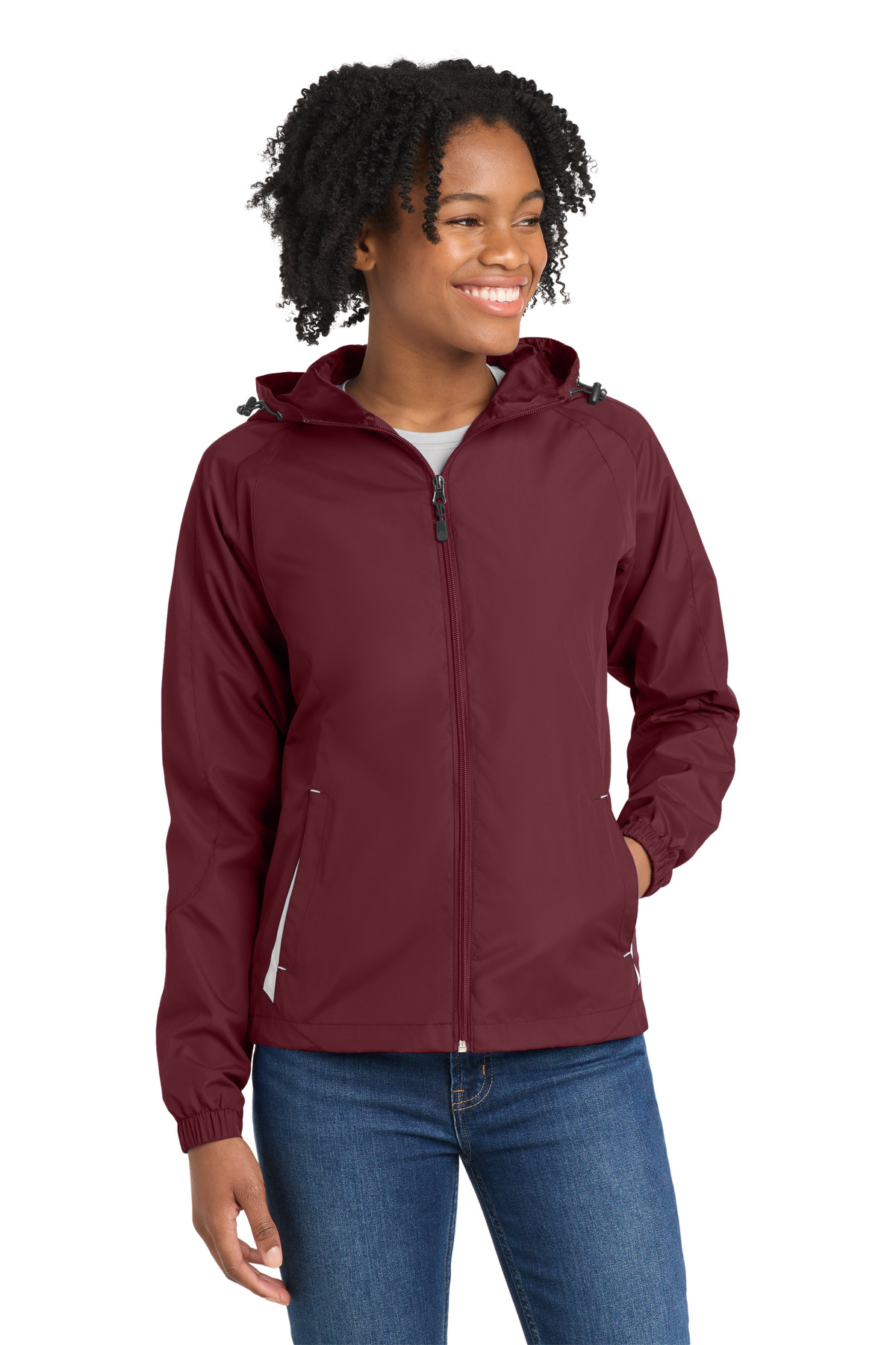 Sport-Tek Women's Colorblock Hooded Raglan Jacket. LST76 37