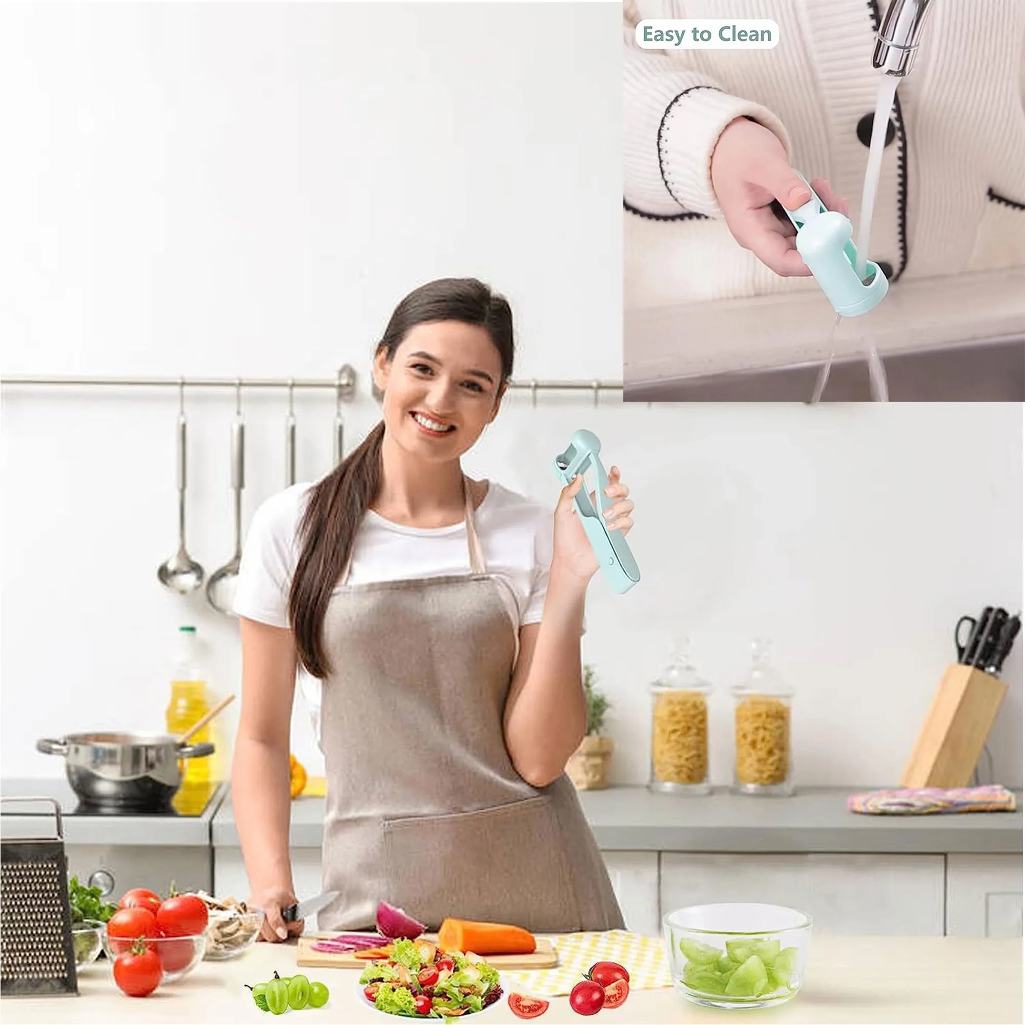 Quick Cut Grape Slicer With Ergonomic Handle Serrated Blades 4