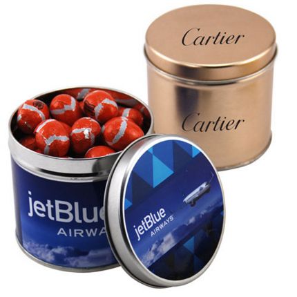 Round Tin with Chocolate Footballs 3
