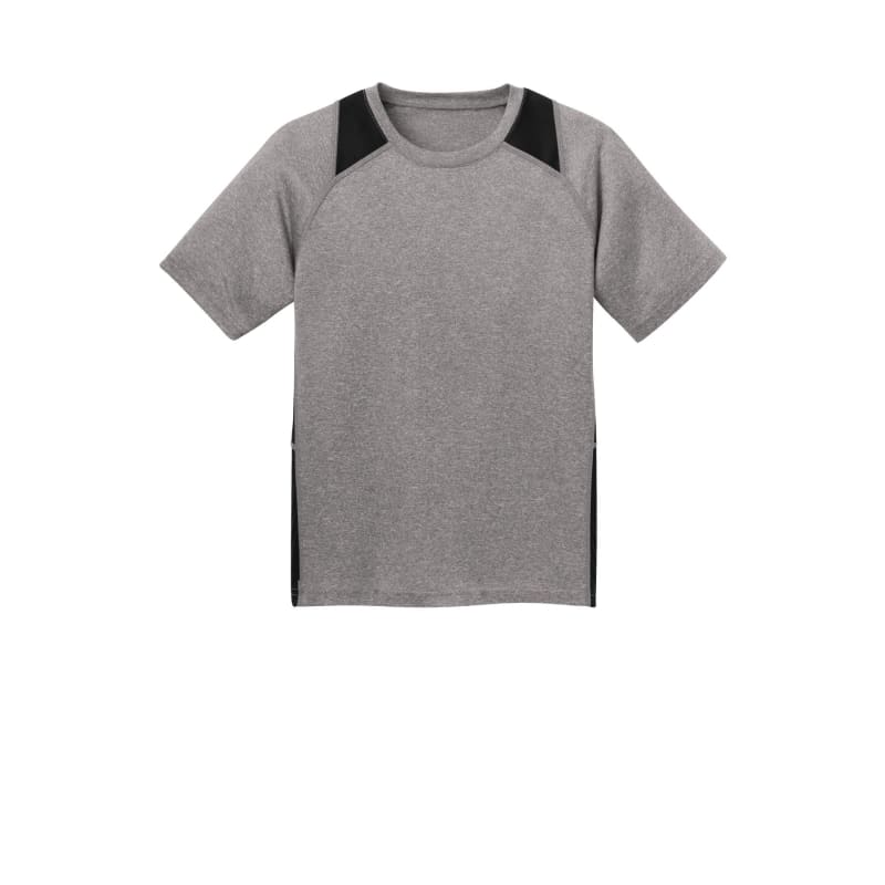 Sport-Tek Youth Heather Colorblock Contender Tee. 18