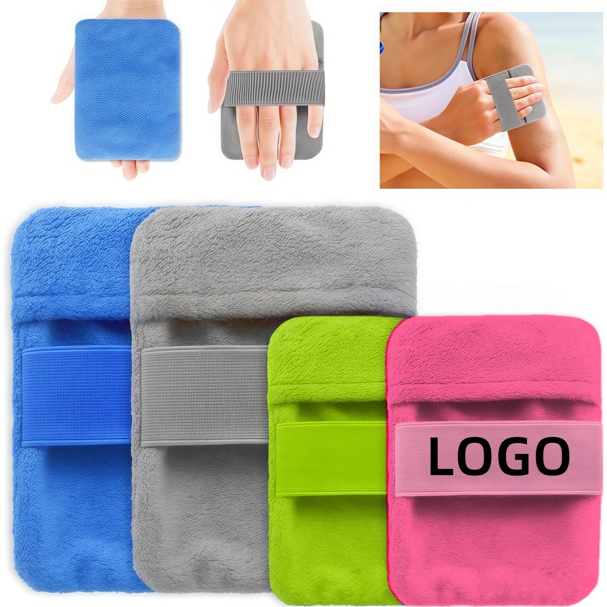 MOQ Beach Sand Remover Mitt Coral Fleece Hand Strap 7