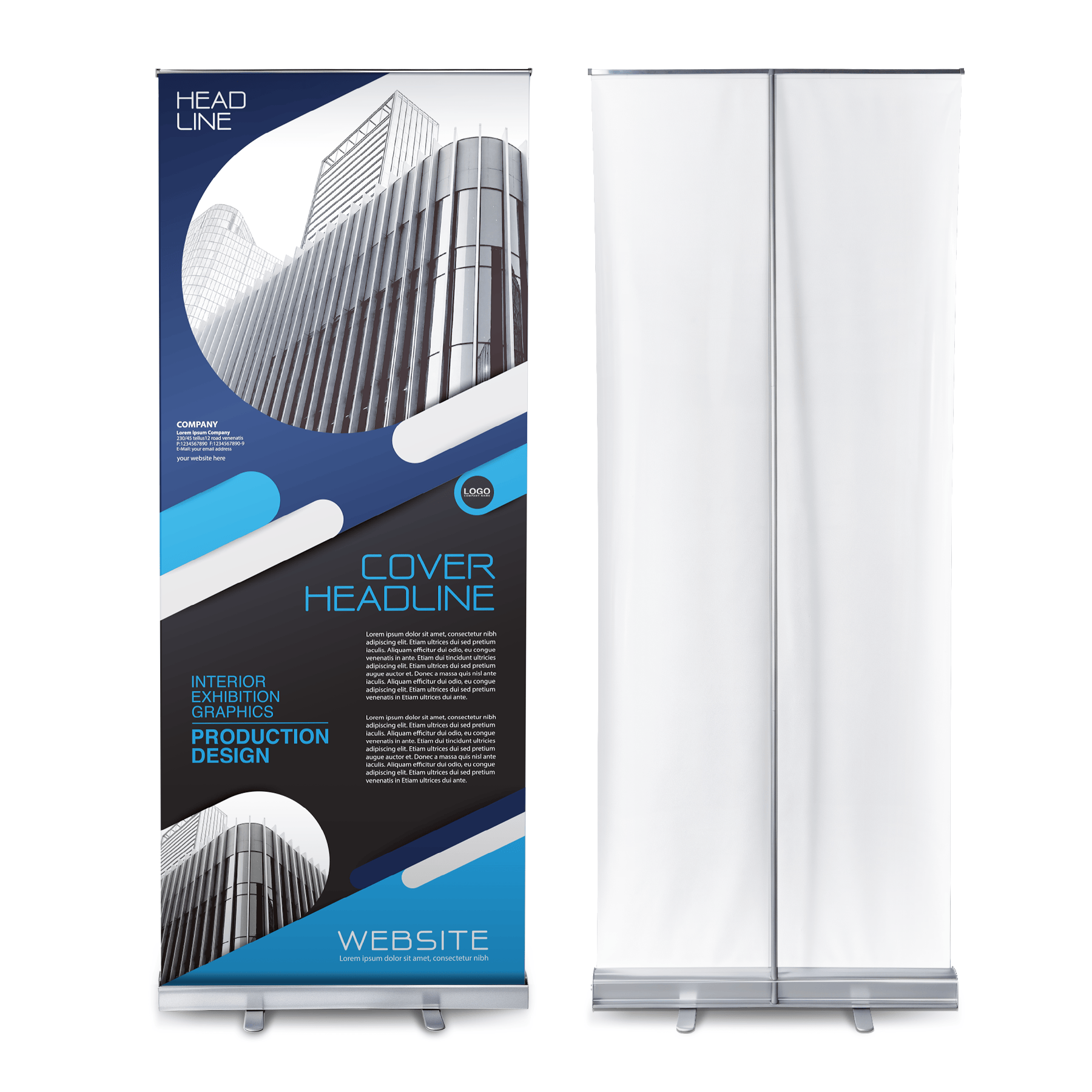 Premium 33.5" X 80" Retractable Aluminum Banner Stand 2
