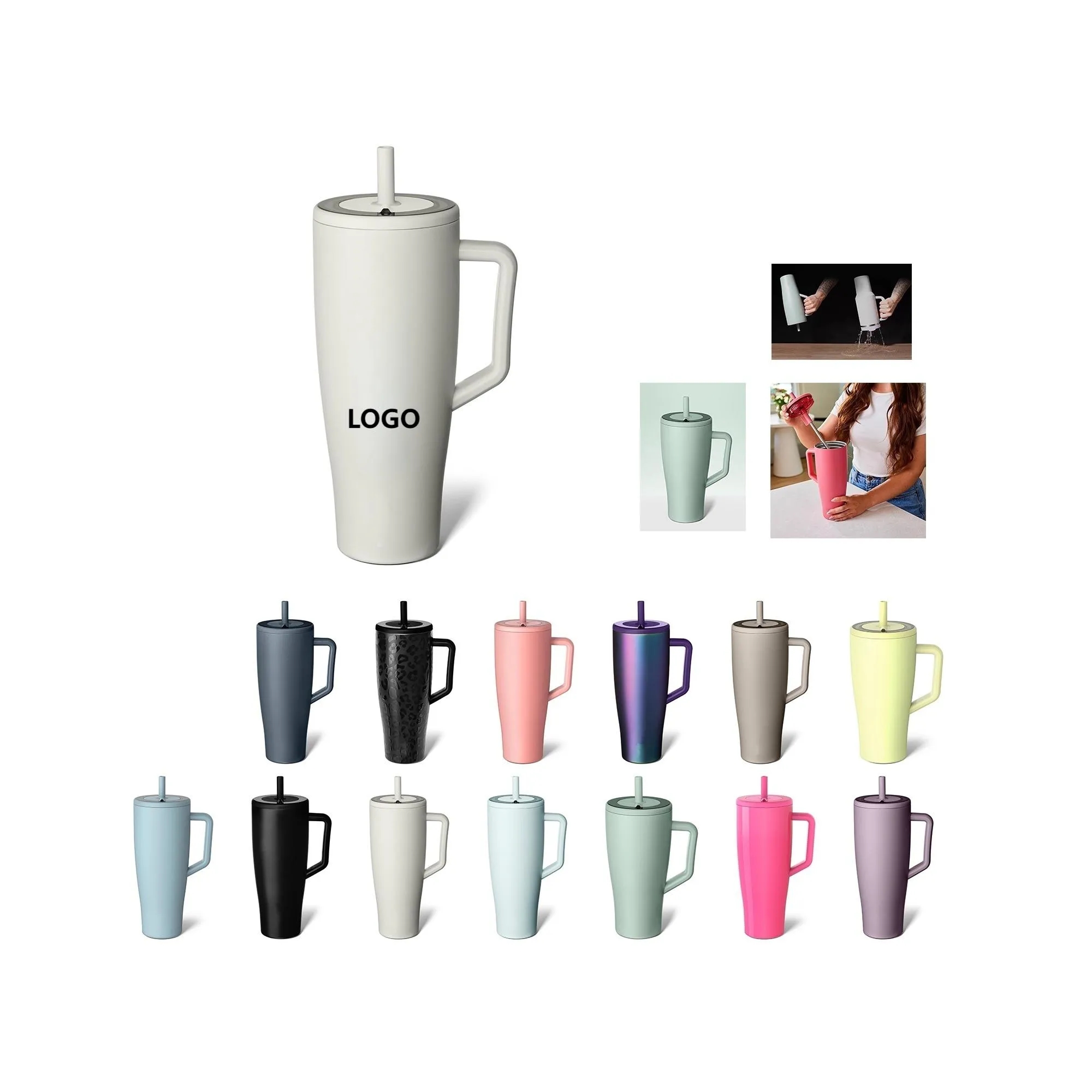 40 OZ Leak Proof On the Go Insulated Bottle with Handle and Lid 23
