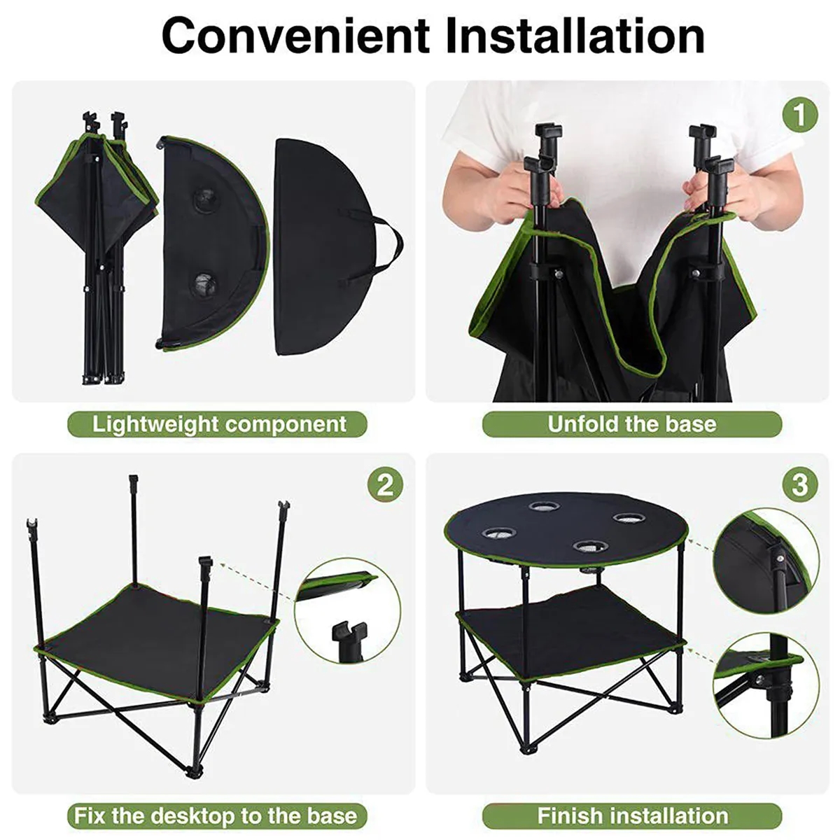 Outdoor Camping portable Foldable table with Cup Holders 6