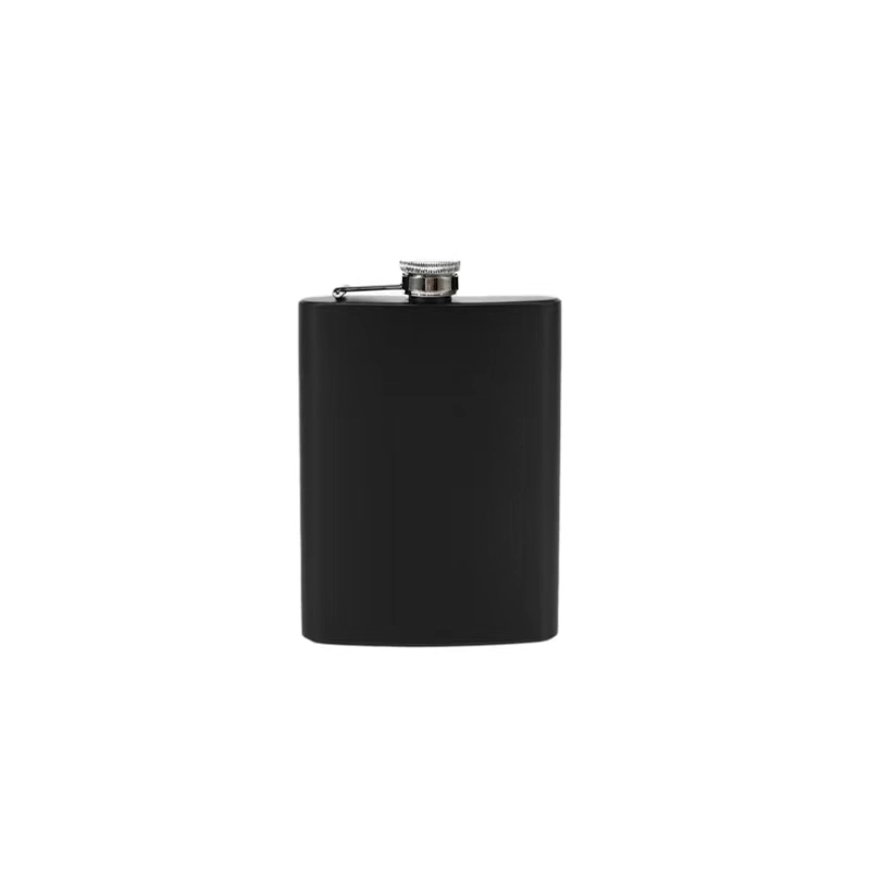 6 / 7 / 8 oz Black Stainless Steel Liquor Flask 3