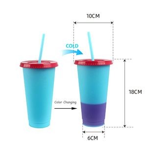 Handy 710ml Clear Plastic Color Changing Cup 12