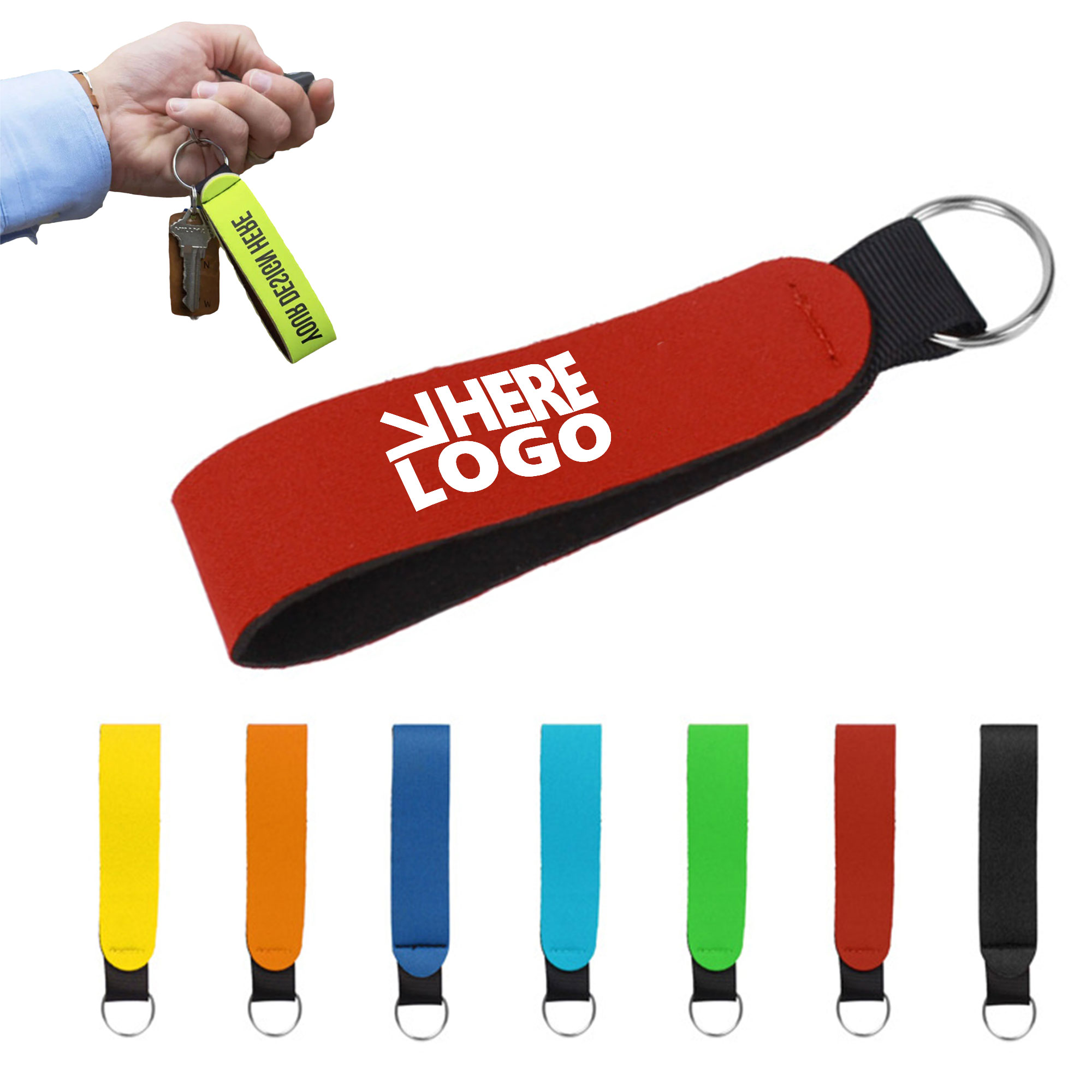 MOQ 20 Neoprene Strap Key chain Wristband 1