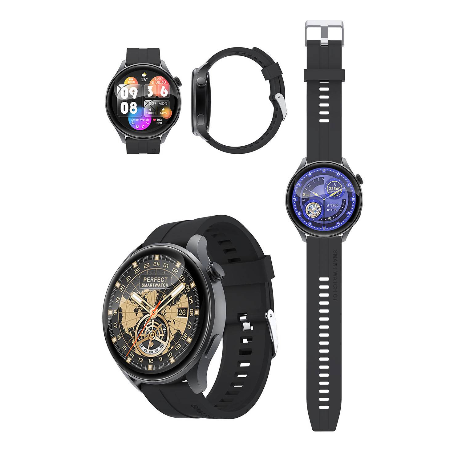 Circular Dial Heart Rate Activity Tracking Smartwatch 2