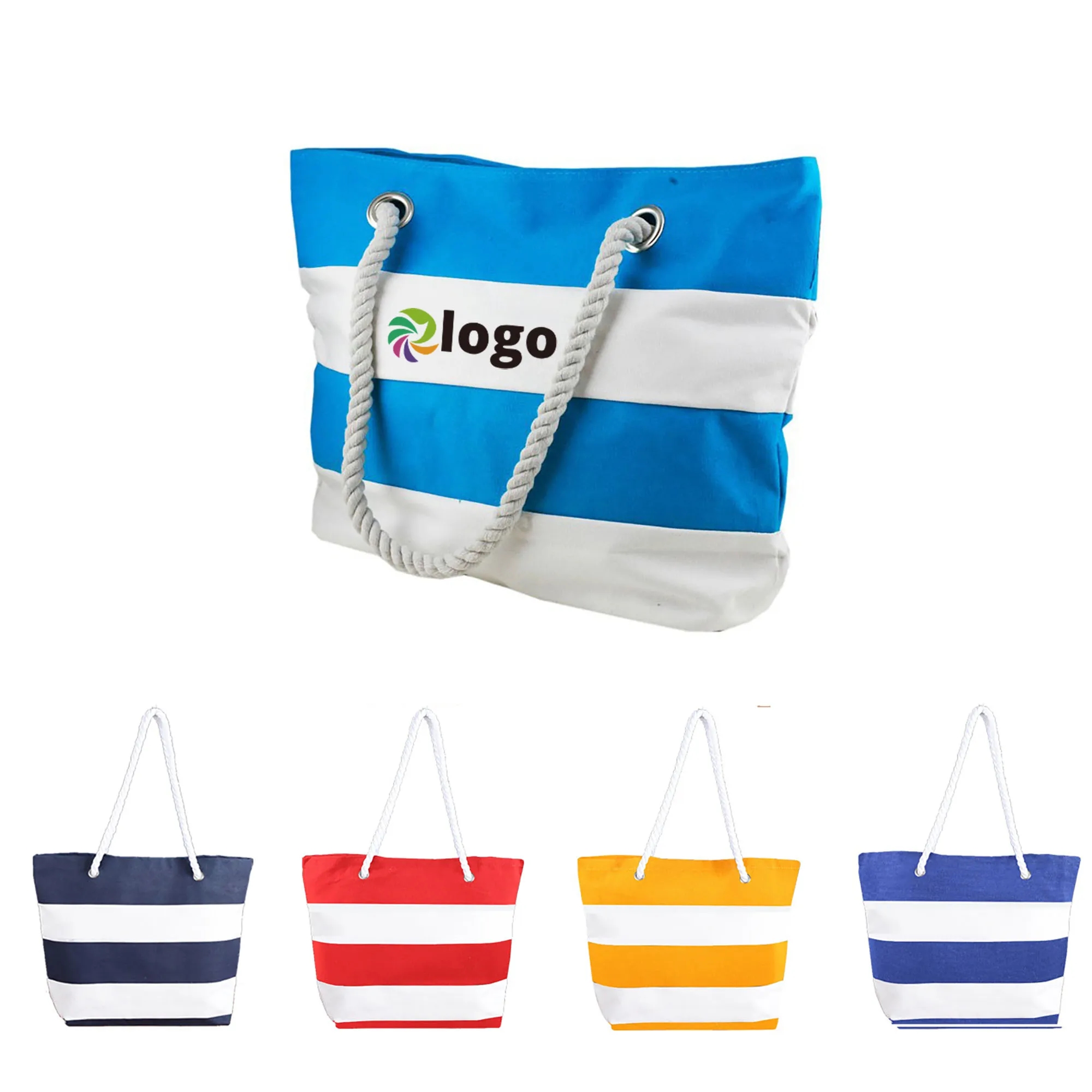 Stripe Canvas Tote Bag, custom tote bag with logo imprint 4