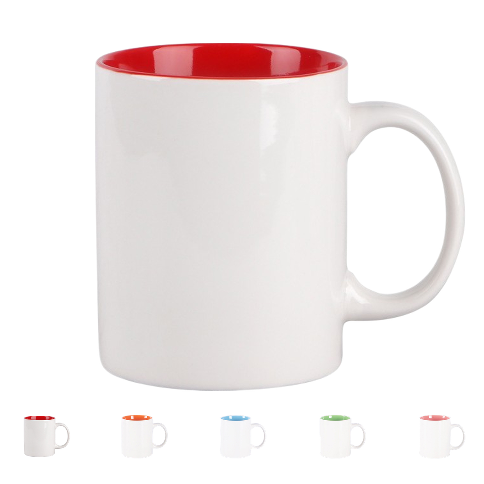 12oz Coffee Mug with Colorful Interior and White Exterior 3