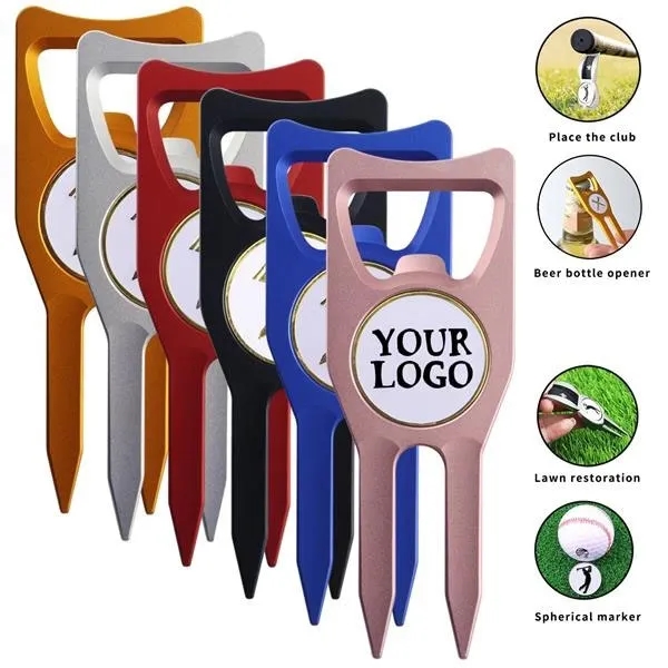 Golf Ball Marker Divot Repair Tool With Bottle Opener 8