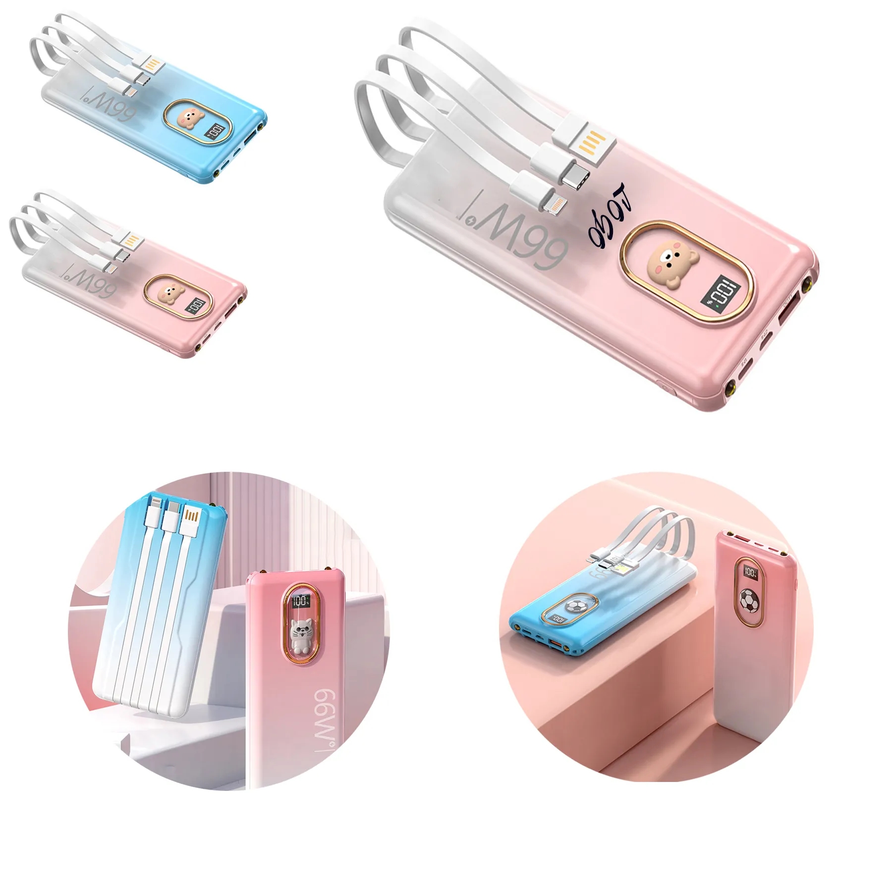 Portable Power Bank With LED Light 4