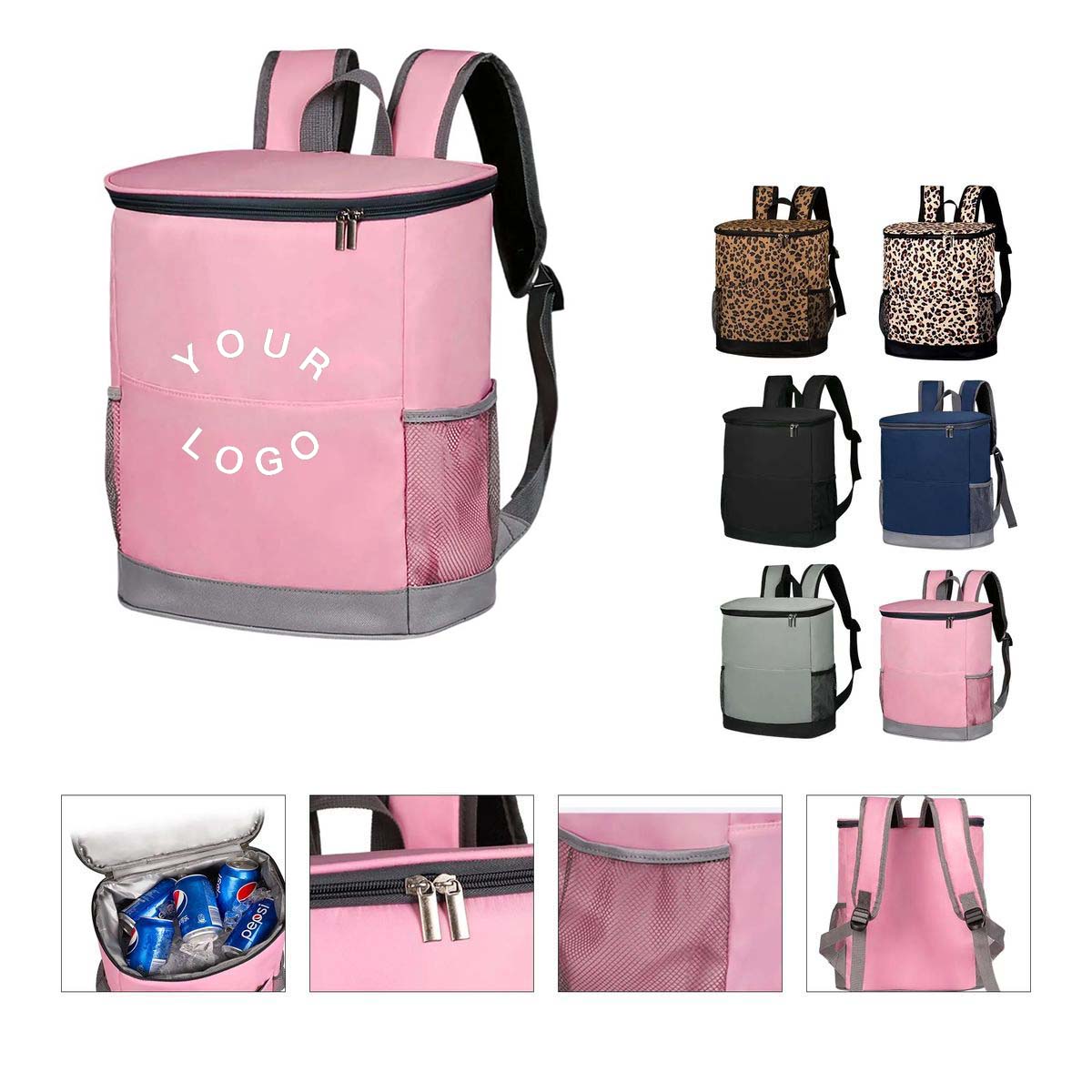 Insulated Backpack Bag with Front Pocket and Side Mesh 2